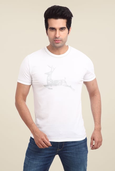 Parx White Graphic Printed T Shirt Parx White Graphic Printed T Shirt