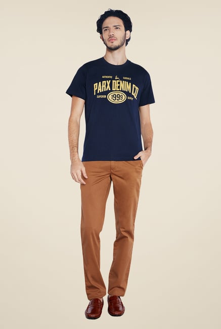 Parx Navy Graphic Printed T Shirt Parx Navy Graphic Printed T Shirt