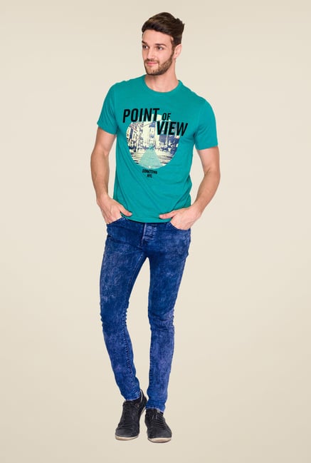 Parx Green Graphic Printed T Shirt Parx Green Graphic Printed T Shirt