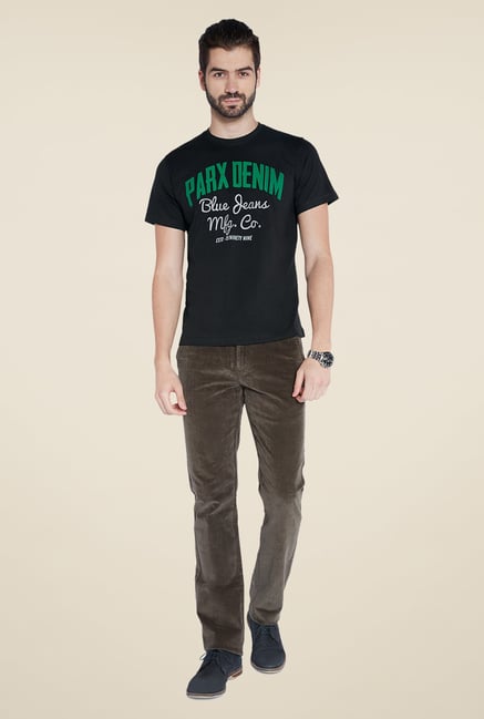 Parx Black Graphic Printed T Shirt Parx Black Graphic Printed T Shirt