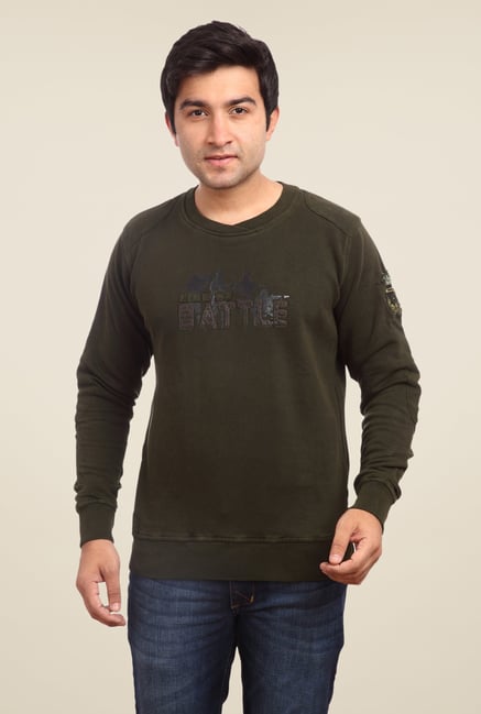 Parx Olive Solid T Shirt Parx Olive Solid T Shirt