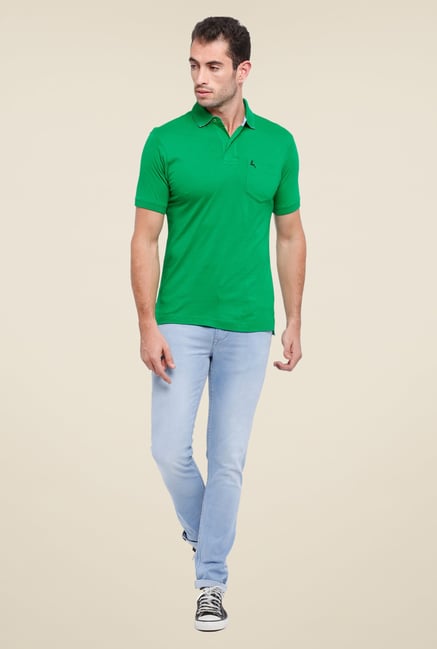 Parx Green Solid Polo T Shirt Parx Green Solid Polo T Shirt
