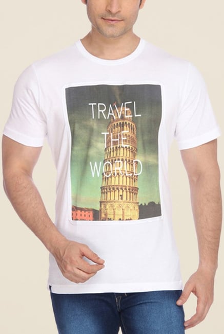 Parx White Graphic Printed T Shirt Parx White Graphic Printed T Shirt