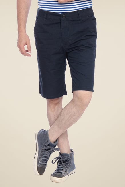 Parx Navy Solid Shorts Parx Navy Solid Shorts