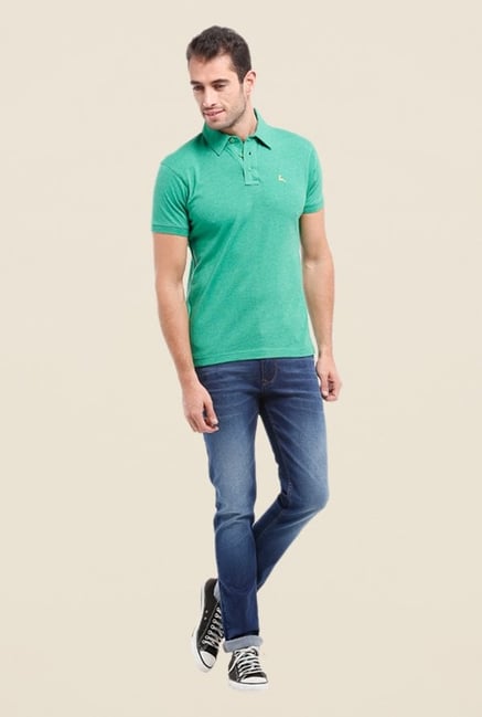 Parx Green Solid Polo T Shirt Parx Green Solid Polo T Shirt