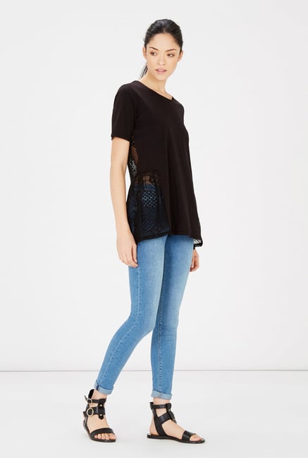 Warehouse Black Lace Top Warehouse Black Lace Top