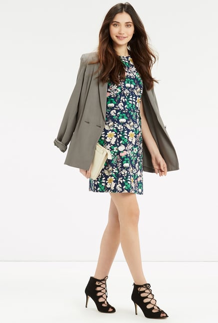 Oasis Navy Floral Print Shift Dress Oasis Navy Floral Print Shift Dress