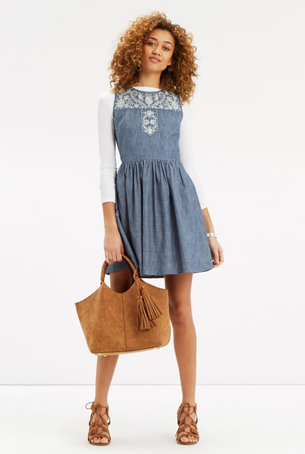 Oasis Denim Blue Mini Dress Oasis Denim Blue Mini Dress