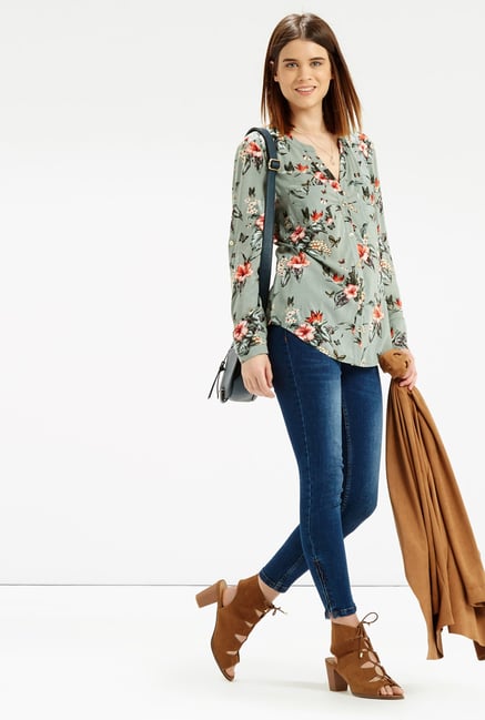 Oasis Green Floral Printed Shirt Oasis Green Floral Printed Shirt