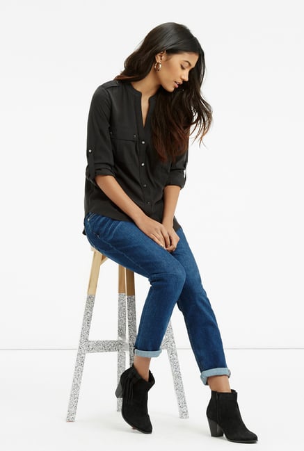 Oasis Black Solid Shirt Oasis Black Solid Shirt