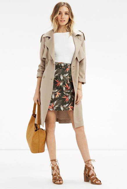 Oasis Green Floral Print A Line Skirt Oasis Green Floral Print A Line Skirt