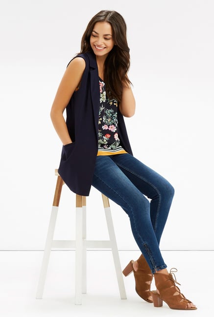 Oasis Navy Floral Print Cami Top Oasis Navy Floral Print Cami Top
