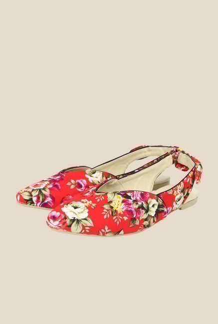 Spunk Bliss Red Sling Back Sandals Spunk Bliss Red Sling Back Sandals