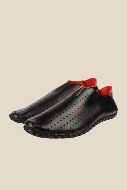 Spunk Carol Black & Red Loafers Spunk Carol Black & Red Loafers