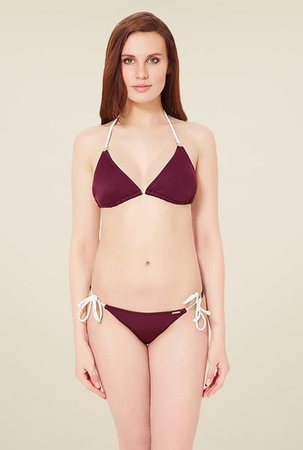 Amante Purple Padded String Bikini Top Swimwear Amante Purple Padded String Bikini Top Swimwear