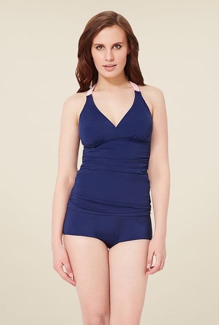 Amante Navy Solid Swimwear Boyshort Amante Navy Solid Swimwear Boyshort