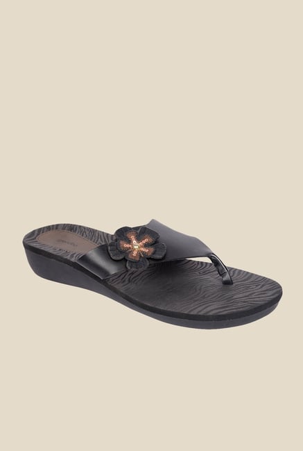 Grendha Black Wedge Heeled Sandals Grendha Black Wedge Heeled Sandals