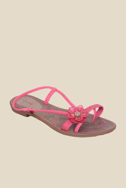 Grendha Pink & Brown Back Strap Sandals Grendha Pink & Brown Back Strap Sandals