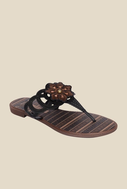 Grendha Black & Brown Thong Sandals Grendha Black & Brown Thong Sandals