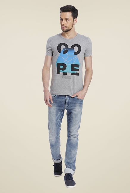 Jack & Jones Grey Graphic Print T Shirt Jack & Jones Grey Graphic Print T Shirt