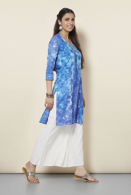 Okhai Turquoise Printed Kurta Okhai Turquoise Printed Kurta