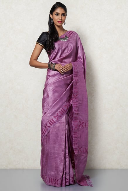 Okhai Lavender Tussar Silk Saree Okhai Lavender Tussar Silk Saree