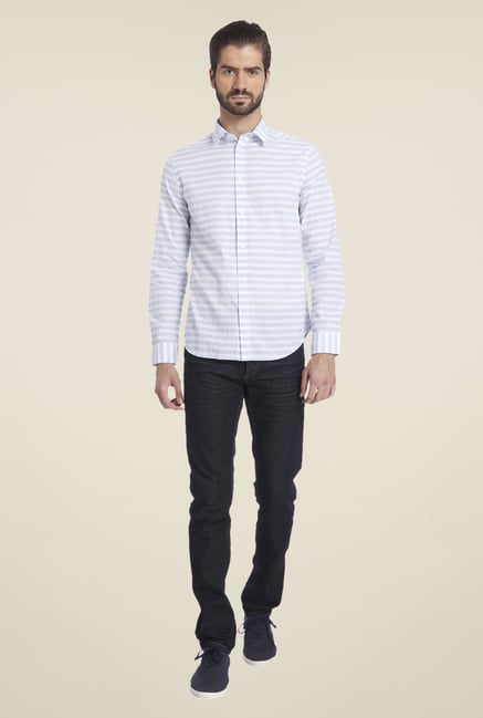 Jack & Jones Light Blue Striped Shirt Jack & Jones Light Blue Striped Shirt