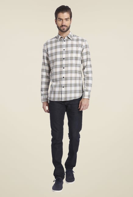 Jack & Jones White & Grey Checked Shirt Jack & Jones White & Grey Checked Shirt