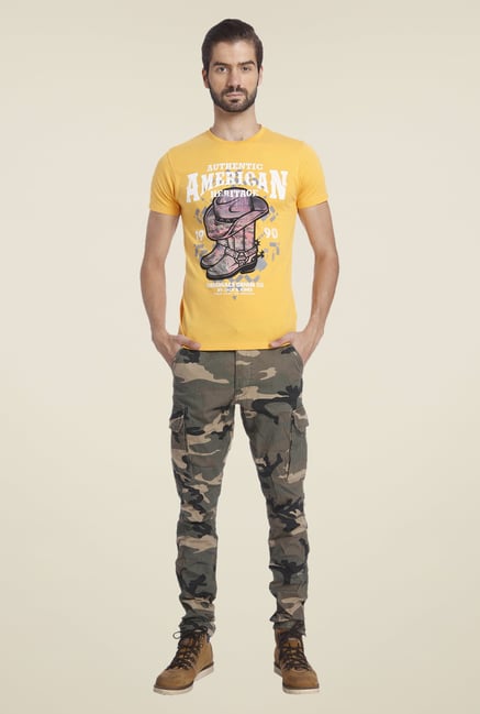 Jack & Jones Yellow Graphic Print T Shirt Jack & Jones Yellow Graphic Print T Shirt