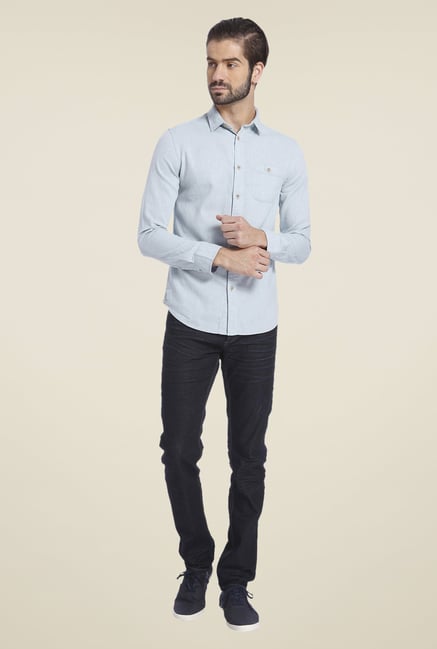 Jack & Jones Blue Solid Shirt Jack & Jones Blue Solid Shirt