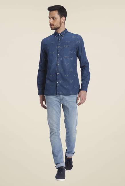 Jack & Jones Blue Printed Shirt Jack & Jones Blue Printed Shirt
