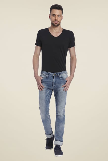 Jack & Jones Blue Heavily Washed Jeans Jack & Jones Blue Heavily Washed Jeans