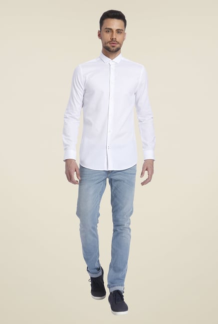 Jack & Jones White Self Print Shirt Jack & Jones White Self Print Shirt