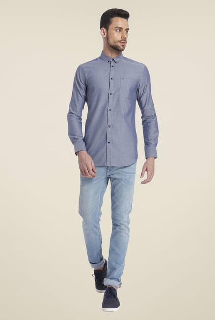 Jack & Jones Dark Grey Solid Shirt Jack & Jones Dark Grey Solid Shirt
