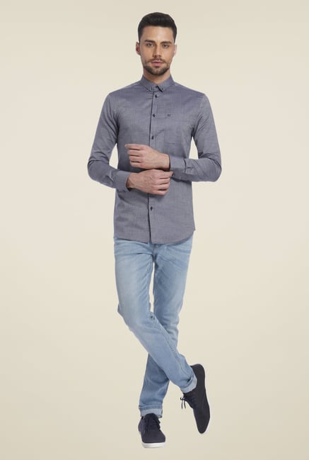 Jack & Jones Grey Textured Shirt Jack & Jones Grey Textured Shirt
