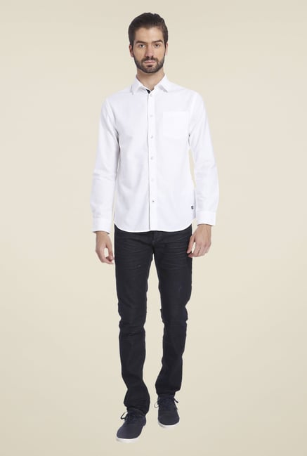 Jack & Jones White Self Print Shirt Jack & Jones White Self Print Shirt