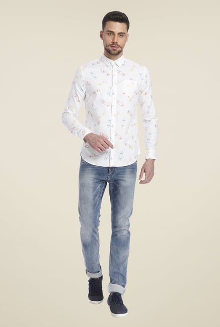 Jack & Jones White Printed Shirt Jack & Jones White Printed Shirt