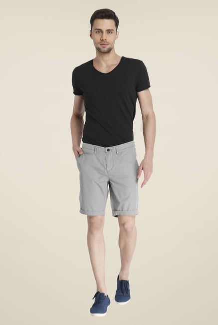 Jack & Jones Grey Solid Shorts Jack & Jones Grey Solid Shorts