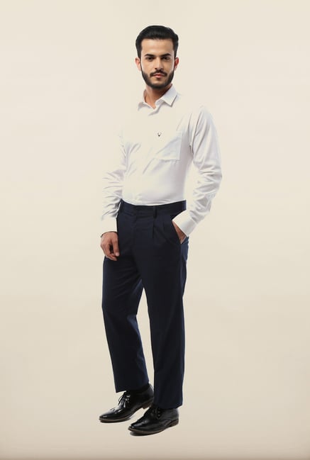 Van Heusen Navy Solid Formal Trouser Van Heusen Navy Solid Formal Trouser