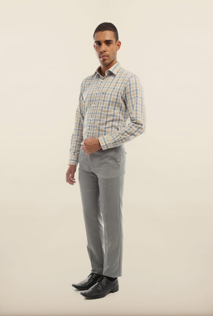 Van Heusen Grey Solid Formal Trouser Van Heusen Grey Solid Formal Trouser