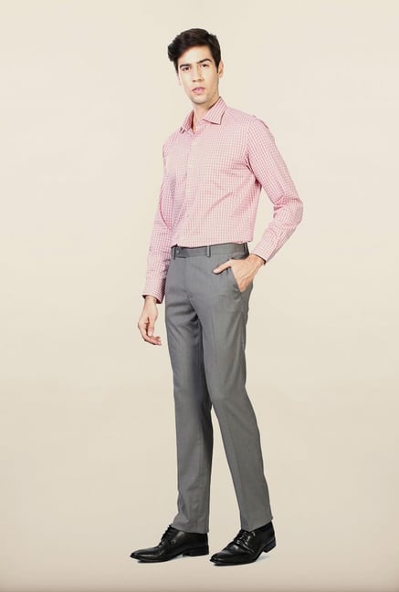 University of Oxford Grey Solid Formal Trouser University of Oxford Grey Solid Formal Trouser