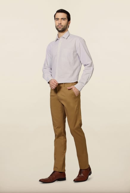 Van Heusen Khaki Solid Formal Trouser Van Heusen Khaki Solid Formal Trouser