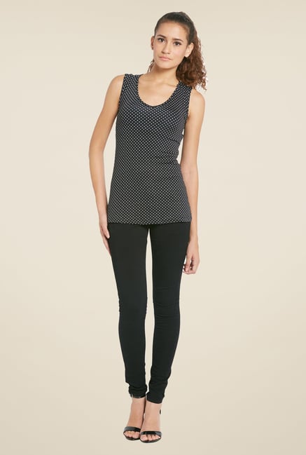 Globus Black Printed Sleeveless Top Globus Black Printed Sleeveless Top