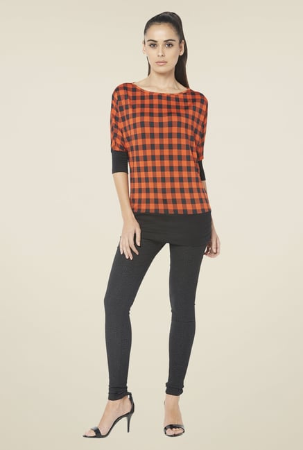 Globus Orange Checks Top Globus Orange Checks Top