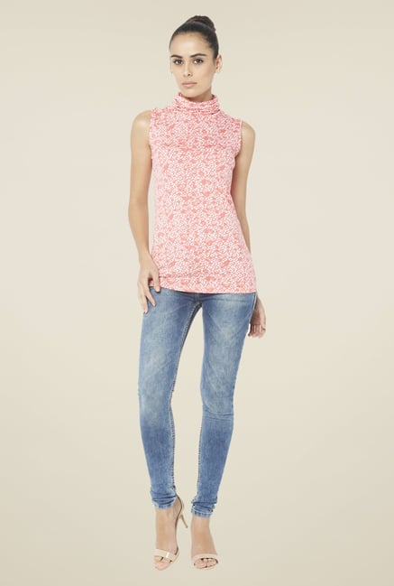 Globus Coral Printed Sleeveless Top Globus Coral Printed Sleeveless Top