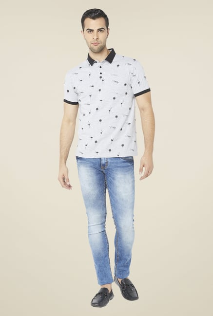 Globus Grey Printed Polo T Shirt Globus Grey Printed Polo T Shirt