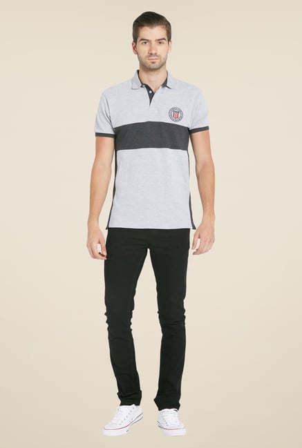 Globus Grey Solid Polo T Shirt Globus Grey Solid Polo T Shirt