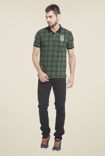 Globus Green Checks Polo T Shirt Globus Green Checks Polo T Shirt