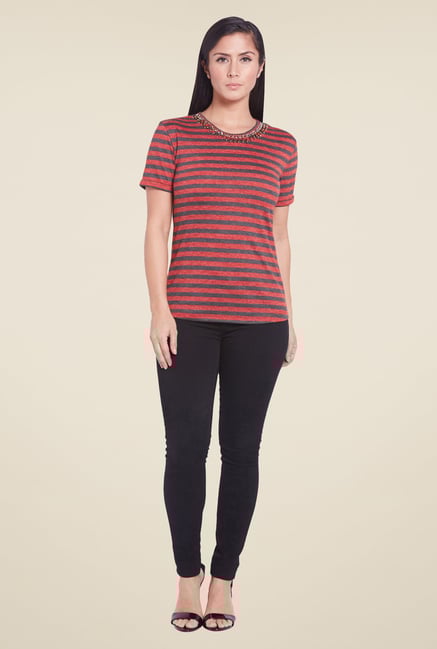 Globus Red Striped Top Globus Red Striped Top