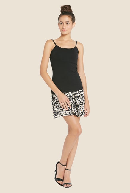 Globus Black Solid Spaghetti Top Globus Black Solid Spaghetti Top